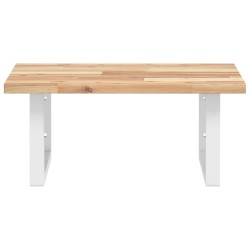 Étagère de vasque murale acier et bois massif d'acacia 625282625282