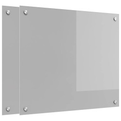 Crédence de cuisine 2 pcs Gris clair 70 x 60 cm verre trempé 625288625288