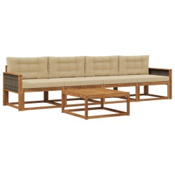 Ensemble de canapés d'extérieur 5 pcs Naturel et Beige 625290625290