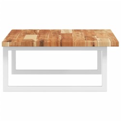 Étagère de vasque murale acier et bois massif d'acacia 625292625292