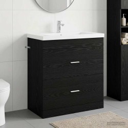 Meuble sous lavabo de salle de bain Chêne noir 625293625293