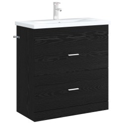 Meuble sous lavabo de salle de bain Chêne noir 625293625293