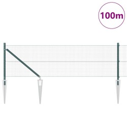 Clôture en fil soudé avec pointes 100 x 0,5 m Vert Maille 625300625300