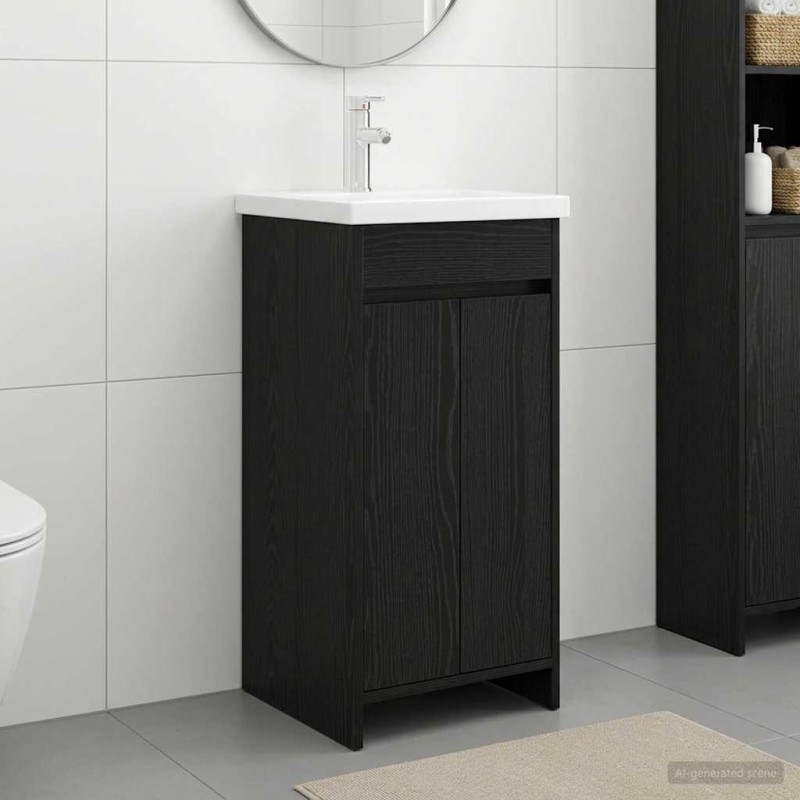 Meuble de salle de bain avec évier Chêne noir 42 x 40 x 84,5 cm 625305625305