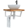 Étagère de vasque murale acier et bois massif d'acacia 625307625307
