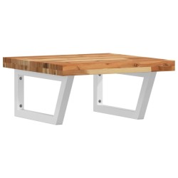 Étagère de vasque murale acier et bois massif d'acacia 625307625307
