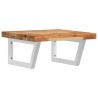 Étagère de vasque murale acier et bois massif d'acacia 625307625307
