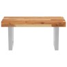 Étagère de vasque murale acier et bois massif d'acacia 625307625307