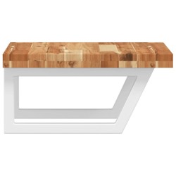 Étagère de vasque murale acier et bois massif d'acacia 625307625307