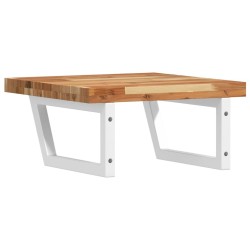 Étagère de vasque murale acier et bois massif d'acacia 625307625307