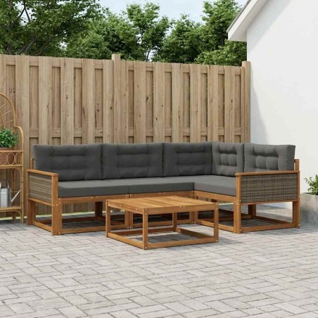 Ensemble de canapés d'extérieur 5 pcs Naturel et Anthracite 625311625311
