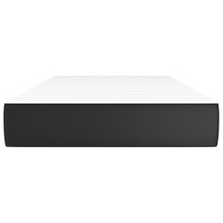 Matelas de lit à ressorts ensachés fermeté moyenne Noir 100x200x20cm Similicuir 625314625314