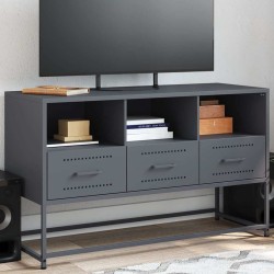Meuble TV anthracite 100,5x39x60,5 cm acier 625315625315