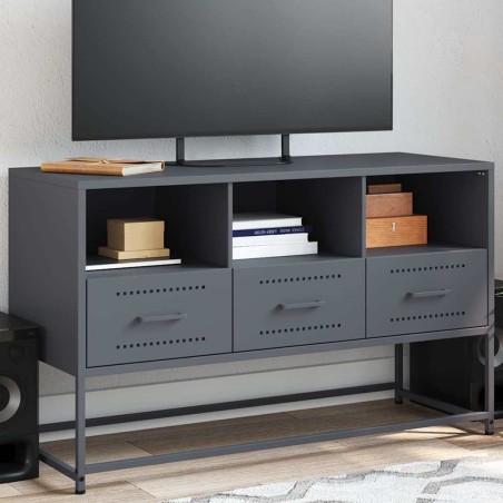 Meuble TV anthracite 100,5x39x60,5 cm acier 625315625315