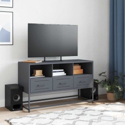 Meuble TV anthracite 100,5x39x60,5 cm acier 625315625315