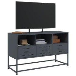 Meuble TV anthracite 100,5x39x60,5 cm acier 625315625315