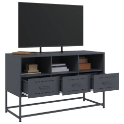 Meuble TV anthracite 100,5x39x60,5 cm acier 625315625315
