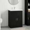 Meuble sous lavabo de salle de bain Chêne noir 625319625319