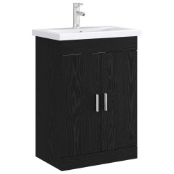 Meuble sous lavabo de salle de bain Chêne noir 625319625319
