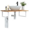Étagère de vasque murale acier et bois massif d'acacia 625320625320
