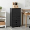 Cabinet roulant Gris 53 x 39 x 103 cm Bois de Pin Massif 625321625321
