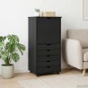 Cabinet roulant Gris 53 x 39 x 103 cm Bois de Pin Massif 625321625321