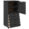 Cabinet roulant Gris 53 x 39 x 103 cm Bois de Pin Massif 625321625321