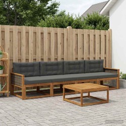 Ensemble de canapés d'extérieur 5 pcs Naturel et Anthracite 625322625322
