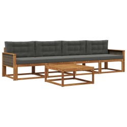 Ensemble de canapés d'extérieur 5 pcs Naturel et Anthracite 625322625322