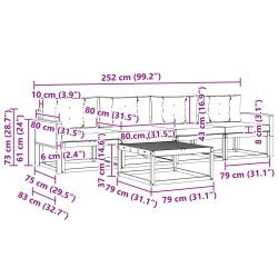 Ensemble de canapés d'extérieur 5 pcs Naturel et Anthracite 625322625322