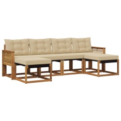 Ensemble de canapés d'extérieur 6 pcs Naturel et Beige 625325625325