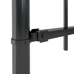 Clôture de jardin avec dessus en forme de lance en acier 1426 x 60 cm Noir 625328625328