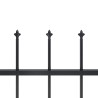 Clôture de jardin avec dessus en forme de lance en acier 1426 x 60 cm Noir 625328625328