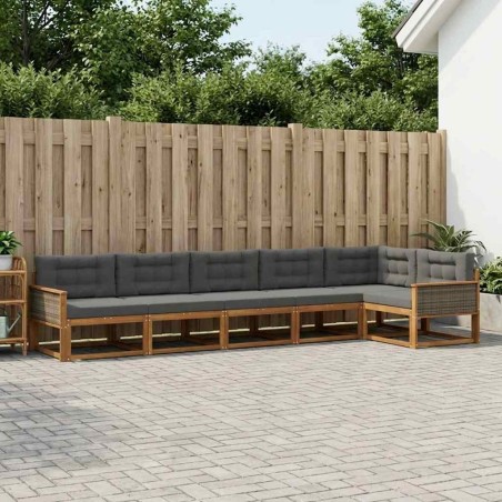 Ensemble de canapés d'extérieur 6 pcs Naturel et Anthracite 625329625329