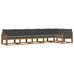 Ensemble de canapés d'extérieur 6 pcs Naturel et Anthracite 625329625329