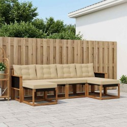 Ensemble de canapés d'extérieur 6 pcs Naturel et Beige 625330625330