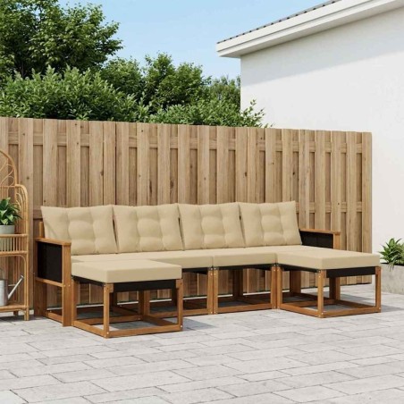 Ensemble de canapés d'extérieur 6 pcs Naturel et Beige 625330625330