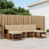 Ensemble de canapés d'extérieur 6 pcs Naturel et Beige 625330625330