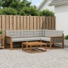 Ensemble de canapés d'extérieur 5 pcs Naturel et gris clair 625331625331
