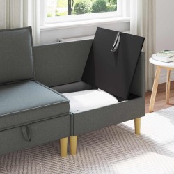 Canapé d'angle avec rangement Gris foncé Tissu 625333625333