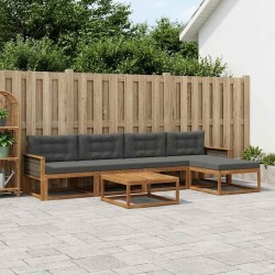 Ensemble de canapés d'extérieur 6 pcs Naturel et Anthracite 625334625334