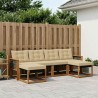 Ensemble de canapés d'extérieur 6 pcs Naturel et Beige 625341625341