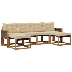Ensemble de canapés d'extérieur 6 pcs Naturel et Beige 625341625341
