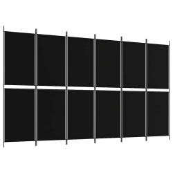 Cloison de séparation 6 panneaux Noir 300x180 cm Tissu 625343625343