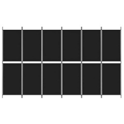 Cloison de séparation 6 panneaux Noir 300x180 cm Tissu 625343625343