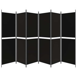 Cloison de séparation 6 panneaux Noir 300x180 cm Tissu 625343625343