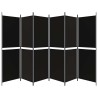 Cloison de séparation 6 panneaux Noir 300x180 cm Tissu 625343625343