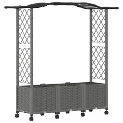 Lit Élevé avec Treillis et Toit Gris clair 164 x 40 x 144 cm PP 625344625344