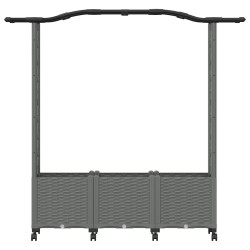 Lit Élevé avec Treillis et Toit Gris clair 164 x 40 x 144 cm PP 625344625344