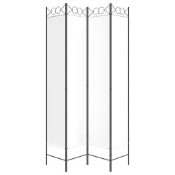 Cloison de séparation 4 panneaux Blanc 160x220 cm Tissu 625350625350